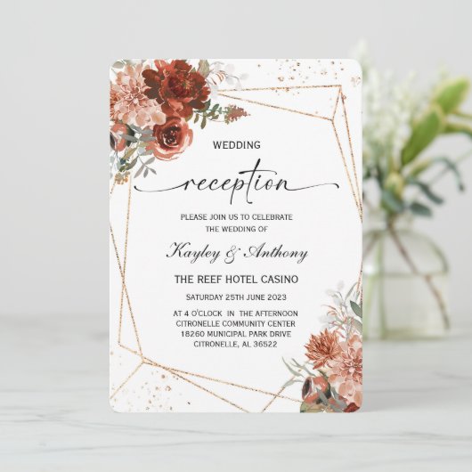 Boho Terracotta Opvanguitnodiging Kaart (Staand voorkant)