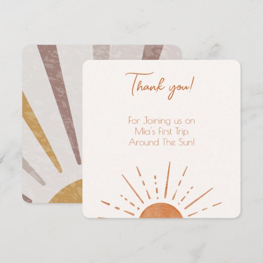 Boho Terracotta Oranje Birthday Dank je wel Kaart (Voorkant / Achterkant)