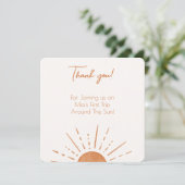 Boho Terracotta Oranje Birthday Dank je wel Kaart (Staand voorkant)