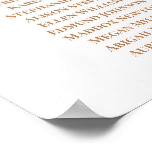 Boho Terracotta palms Wedding Seating Chart Poster (Hoek)