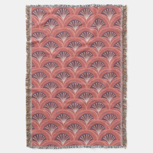 Boho Terracotta Palmventilator Schulp Deken (Voorkant Verticaal)