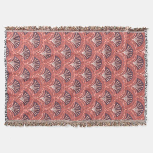 Boho Terracotta Palmventilator Schulp Deken (Voorkant)
