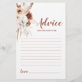 Boho Terracotta Pampas adviseert moeder om kaart t