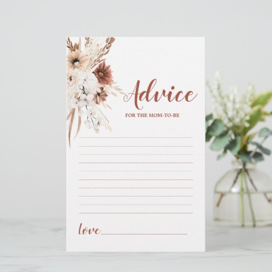 Boho Terracotta Pampas adviseert moeder om kaart t (Staand voorkant)