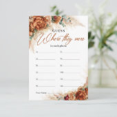 Boho terracotta pampas burgundy informatiekaartje (Staand voorkant)