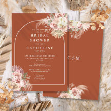 Boho Terracotta Pampas Gras Boog Bruidsdiner Uitno