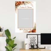 Boho terracotta pampas gras bruiloft foto-prop poster (Thuiskantoor)