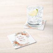 Boho Terracotta Pampas Gras Bruiloftsfeest Kartonnen Onderzetters (Insitu)