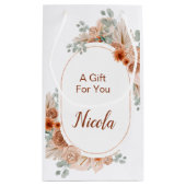 Boho Terracotta Pampas Gras Bruiloftsfeest Klein Cadeauzakje (Achterkant)