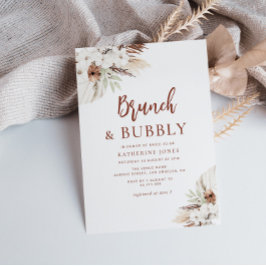 boho terracotta pampas gras brunch & bubbly kaart