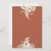 Boho Terracotta Pampas Gras Doop Christening Kaart (Achterkant)