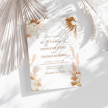 Boho Terracotta Pampas Gras Orchidee Bruiloft
