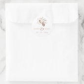 Boho Terracotta Pampas Gras Orchidee Bruiloft Ronde Sticker (Tas)