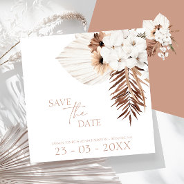 Boho Terracotta Pampas Gras Orchidee Bruiloft Save The Date