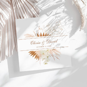 Boho Terracotta Pampas Gras Orchidee Trouwfeest Servet