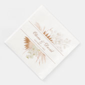 Boho Terracotta Pampas Gras Orchidee Trouwfeest Servet (Hoek)