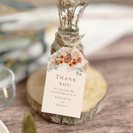 Boho Terracotta Pampas Gras Trouw Trouwkaart Dankj Cadeaulabel