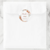 Boho Terracotta Pampas Gras Verjaardag Ronde Sticker (Tas)