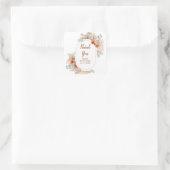 Boho Terracotta Pampas Gras Verjaardag Vierkante Sticker (Tas)