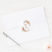 Boho Terracotta Pampas Gras Verjaardag Vierkante Sticker (Envelop)