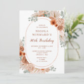 Boho Terracotta Pampas Gras Verjaardagsfeestje Kaart (Staand voorkant)