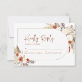 Boho Terracotta Pampas Grass Arch Baby shower RSVP Kaartje (Voorkant)