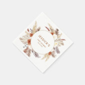 Boho Terracotta Pampas Grass Arch Baby shower Servet (Hoek)