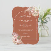 Boho Terracotta Pampas Grass Arch Floral Wedding S Save The Date (Staand voorkant)