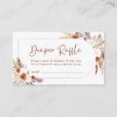 Boho Terracotta Pampas Grass Ba Luier Raffle Kaart (Voorkant)