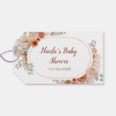 Boho Terracotta Pampas Grass Baby shower Cadeaulabel (Achterkant Horizontaal)