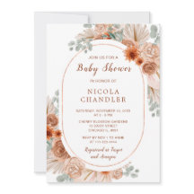 Boho Terracotta Pampas Grass Baby shower