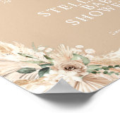 Boho Terracotta Pampas Grass Baby shower Poster (Hoek)