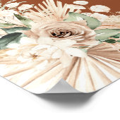 Boho Terracotta Pampas Grass Baby shower Poster (Hoek)