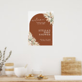 Boho Terracotta Pampas Grass Baby shower Poster (Keuken)