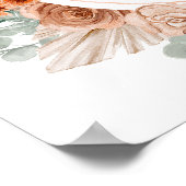 Boho Terracotta Pampas Grass Baby shower Poster (Hoek)