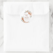 Boho Terracotta Pampas Grass Baby shower Ronde Sticker (Tas)