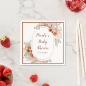 Boho Terracotta Pampas Grass Baby shower Servet (Insitu)