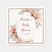 Boho Terracotta Pampas Grass Baby shower Servet (Voorkant)