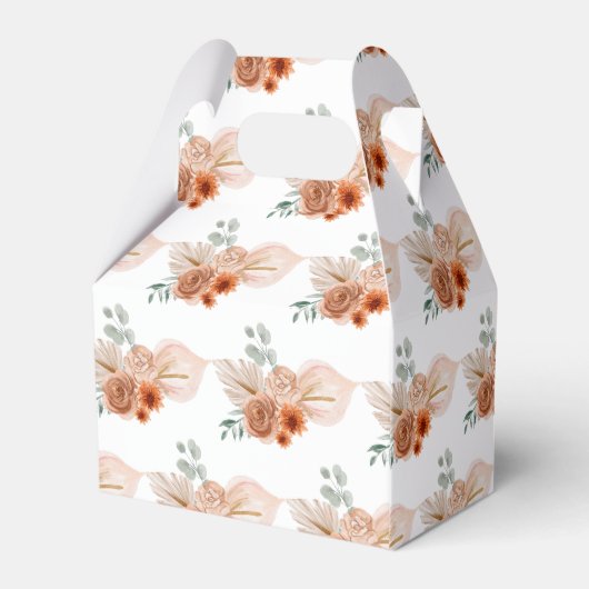 Boho Terracotta Pampas Grass Bedankdoosjes (Achterkant)