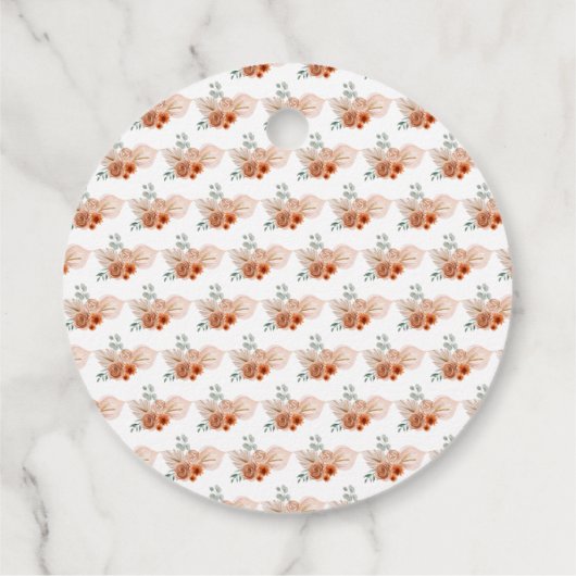 Boho Terracotta Pampas Grass Bedankjes Labels (Achterkant)