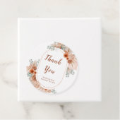 Boho Terracotta Pampas Grass Bedankjes Labels (In situ)