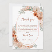 Boho Terracotta Pampas Grass Bedankkaart (Voorkant)