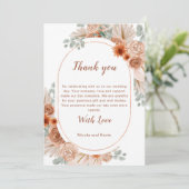 Boho Terracotta Pampas Grass Bedankkaart (Staand voorkant)