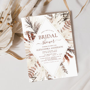 Boho Terracotta Pampas Grass Beige Vrijgezellenfee Kaart