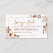 Boho Terracotta Pampas Grass Breng een boek Informatiekaartje (Voorkant)