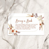 Boho Terracotta Pampas Grass Breng een boek Informatiekaartje