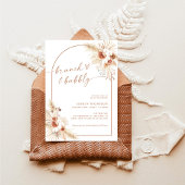Boho Terracotta Pampas Grass Bridal Brunch Invite Kaart