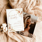 Boho Terracotta Pampas Grass Bridal Brunch Invite Kaart