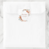 Boho Terracotta Pampas Grass Bridal Shower Vierkante Sticker (Tas)