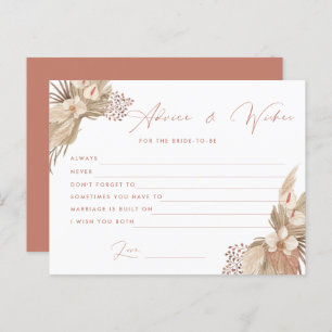 Boho Terracotta Pampas Grass Bride Briefkaart